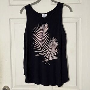 Old Navy Sleeveless Top with Golden Leaf Design Sz Medium